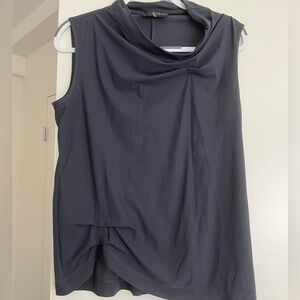 Porto San Francisco Liza Top, Sleeveless top with ruching details, dark grey